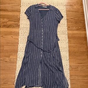 Abercrombie & Fitch Navy and White Striped Maxi Dress